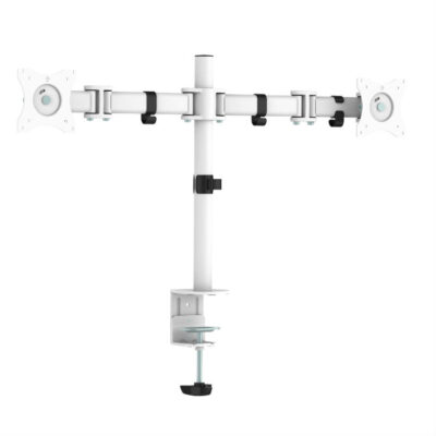 monitorarm voor twee beeldschermen, wit